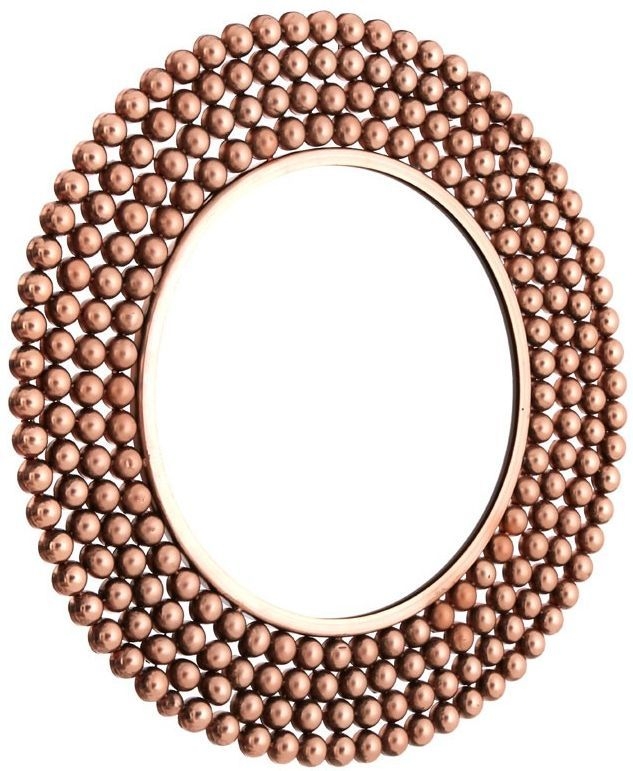 Product photograph of Bridgton Copper Beaded Wall Mirror from Choice Furniture Superstore.