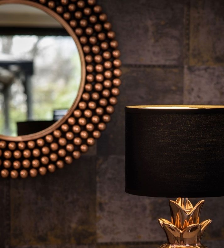 Product photograph of Bridgton Copper Beaded Wall Mirror from Choice Furniture Superstore.