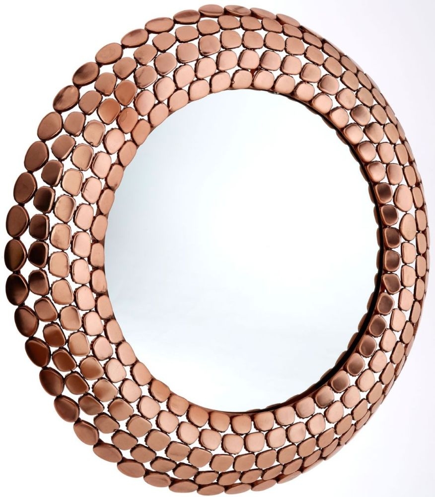 Product photograph of Bridgton Copper Pebble Effect Wall Mirror from Choice Furniture Superstore.