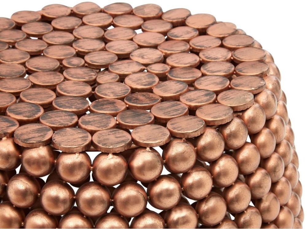 Product photograph of Bridgton Copper Beaded Round Stool from Choice Furniture Superstore.