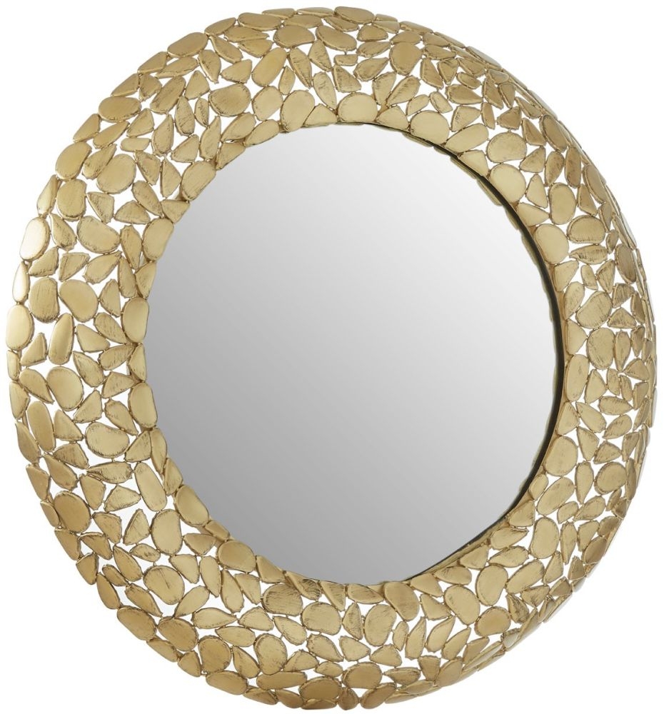 Product photograph of Bridgton Pebble Effect Round Wall Mirror from Choice Furniture Superstore.