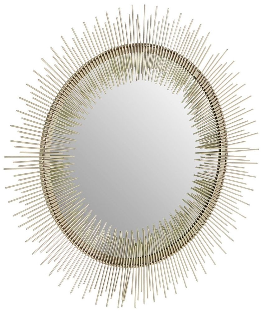 Product photograph of Bridgton Pewter Spoke Wall Mirror from Choice Furniture Superstore.