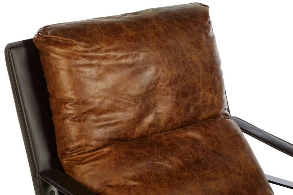 Product photograph of Bricelyn Genuine Distressed Light Brown Leather Lounge Chair from Choice Furniture Superstore.