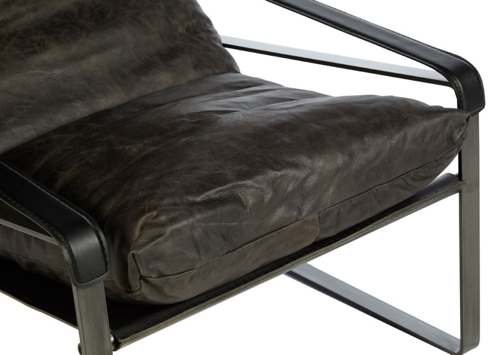 Product photograph of Bricelyn Genuine Dark Brown Leather Lounge Chair from Choice Furniture Superstore.