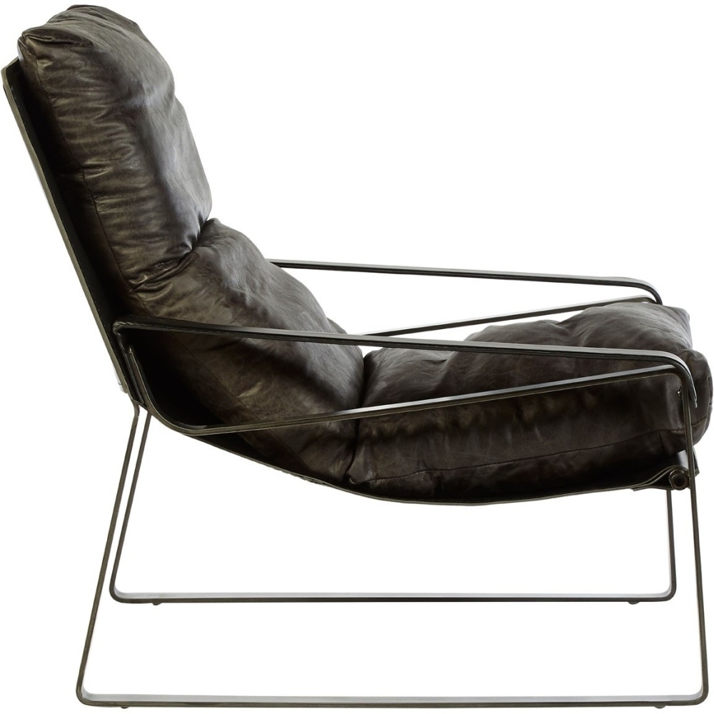 Product photograph of Bricelyn Genuine Dark Brown Leather Lounge Chair from Choice Furniture Superstore.