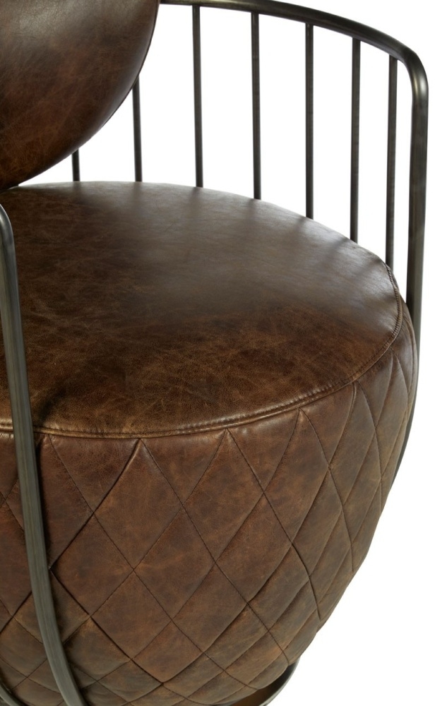 Product photograph of Bricelyn Genuine Brown Leather Swivel Chair from Choice Furniture Superstore.