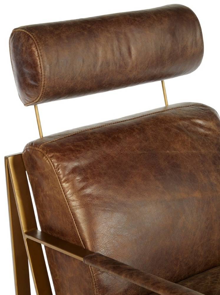 Product photograph of Bricelyn Genuine Brown Leather Lounge Chair from Choice Furniture Superstore.