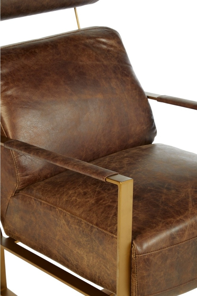 Product photograph of Bricelyn Genuine Brown Leather Lounge Chair from Choice Furniture Superstore.