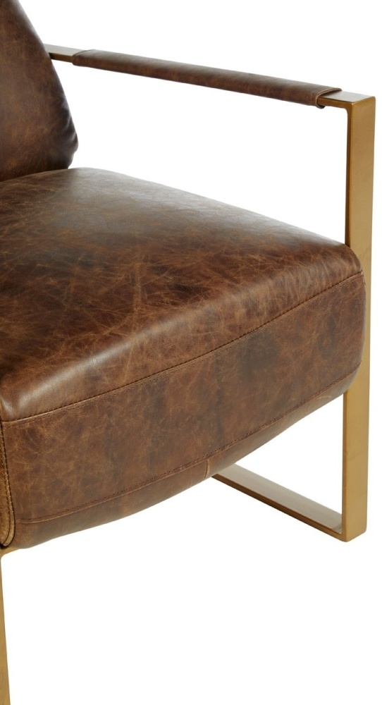 Product photograph of Bricelyn Genuine Brown Leather Lounge Chair from Choice Furniture Superstore.