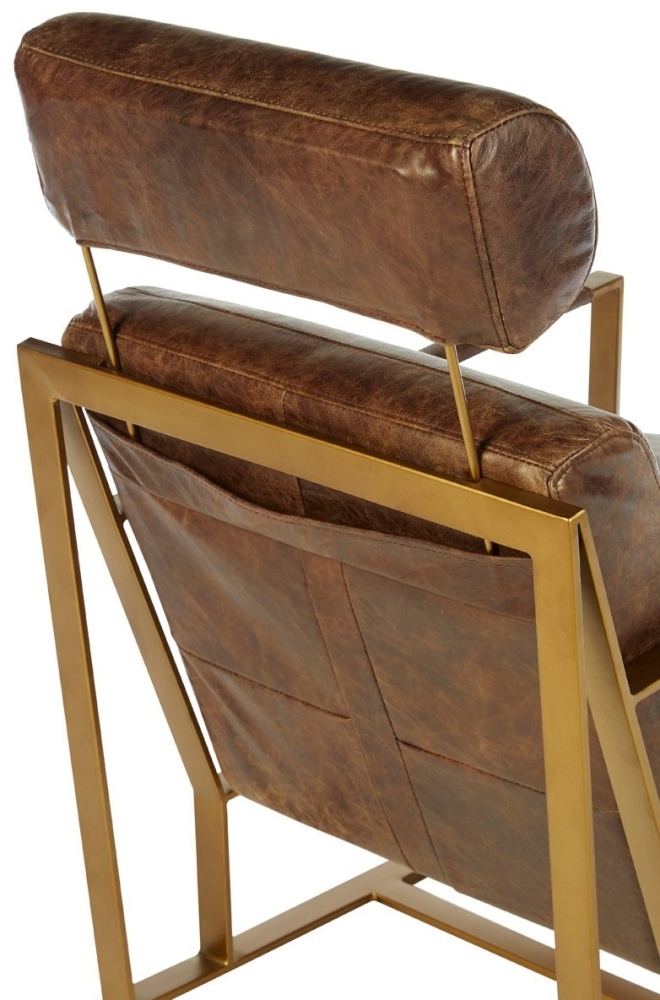 Product photograph of Bricelyn Genuine Brown Leather Lounge Chair from Choice Furniture Superstore.