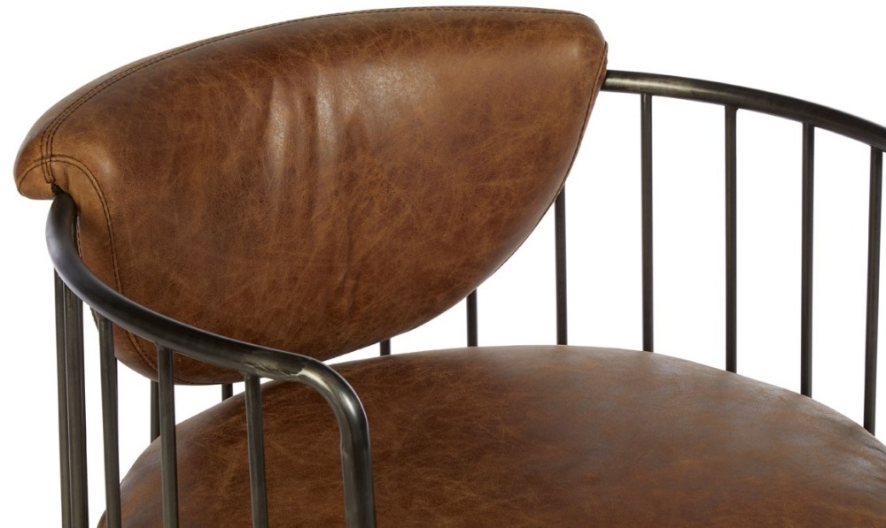 Product photograph of Bricelyn Genuine Light Brown Leather Swivel Chair from Choice Furniture Superstore.