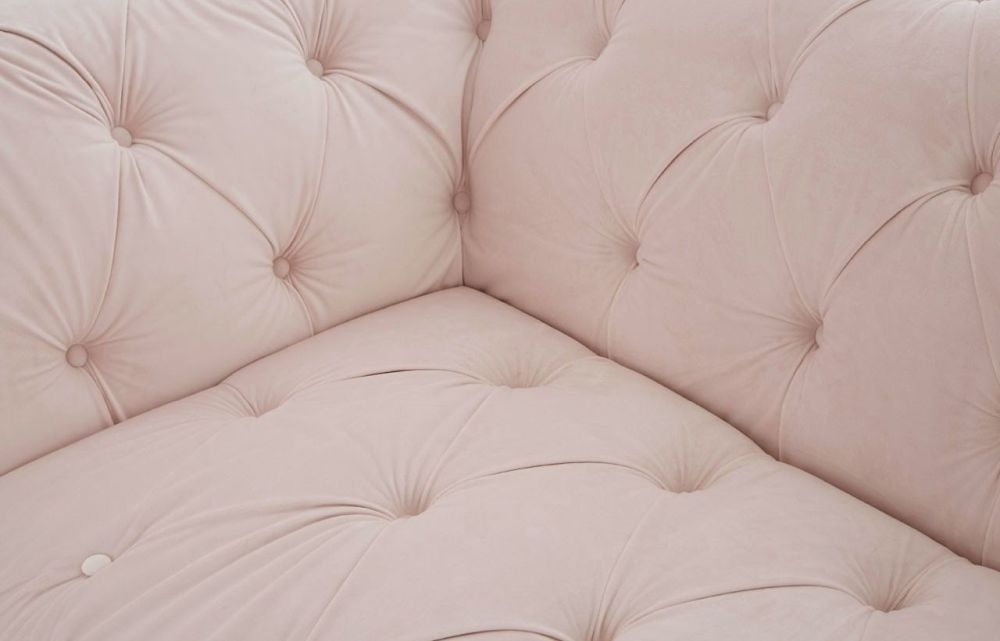 Product photograph of Tribbey Pink Tufted 3 Seater Chesterfield Sofa from Choice Furniture Superstore.
