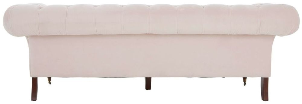 Product photograph of Tribbey Pink Tufted 3 Seater Chesterfield Sofa from Choice Furniture Superstore.