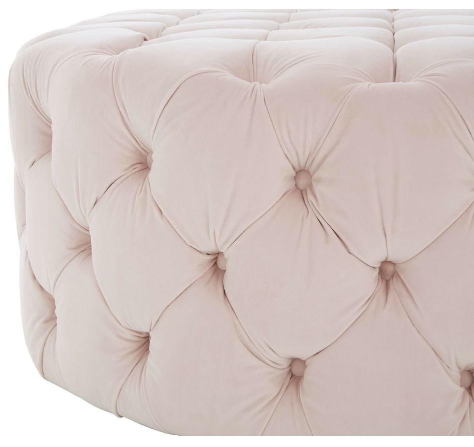 Product photograph of Tribbey Pink Tufted Footstool from Choice Furniture Superstore.