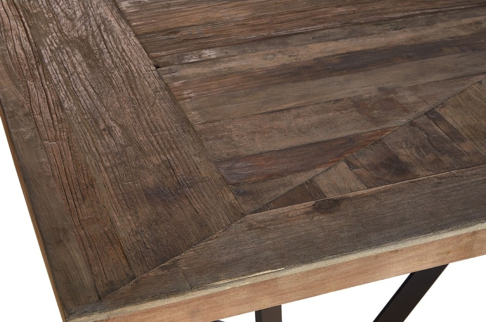 Product photograph of Villisca Natural Wood Industrial 220cm Dining Table from Choice Furniture Superstore.