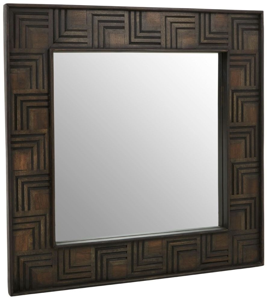 Product photograph of Artas Mango Wood Square Wall Mirror from Choice Furniture Superstore.