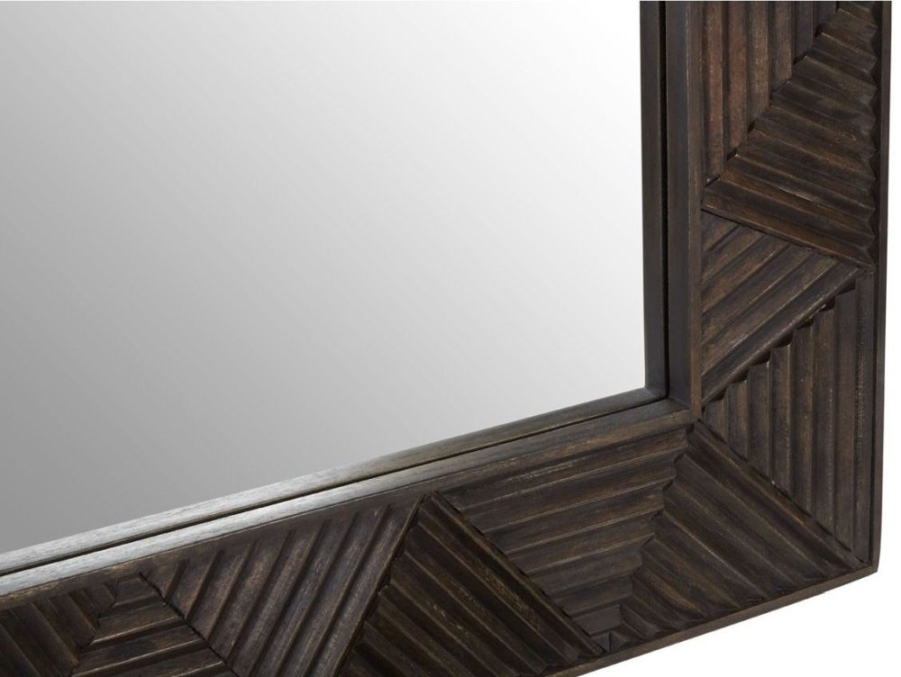 Product photograph of Staley Grey Mango Wood Square Wall Mirror from Choice Furniture Superstore.