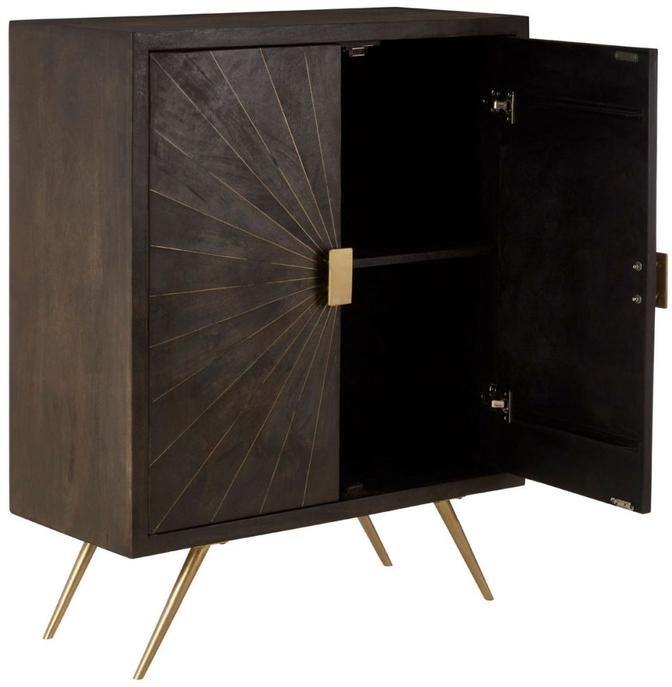 Product photograph of Trinity Grey Mango Wood 2 Door Cabinet from Choice Furniture Superstore.