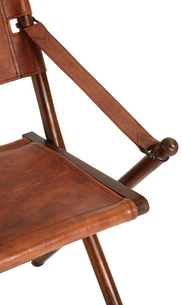 Product photograph of Arroyo Genuine Brown Leather Folding Chair from Choice Furniture Superstore.