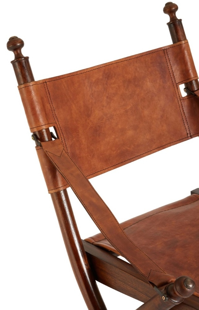 Product photograph of Arroyo Genuine Brown Leather Folding Chair from Choice Furniture Superstore.