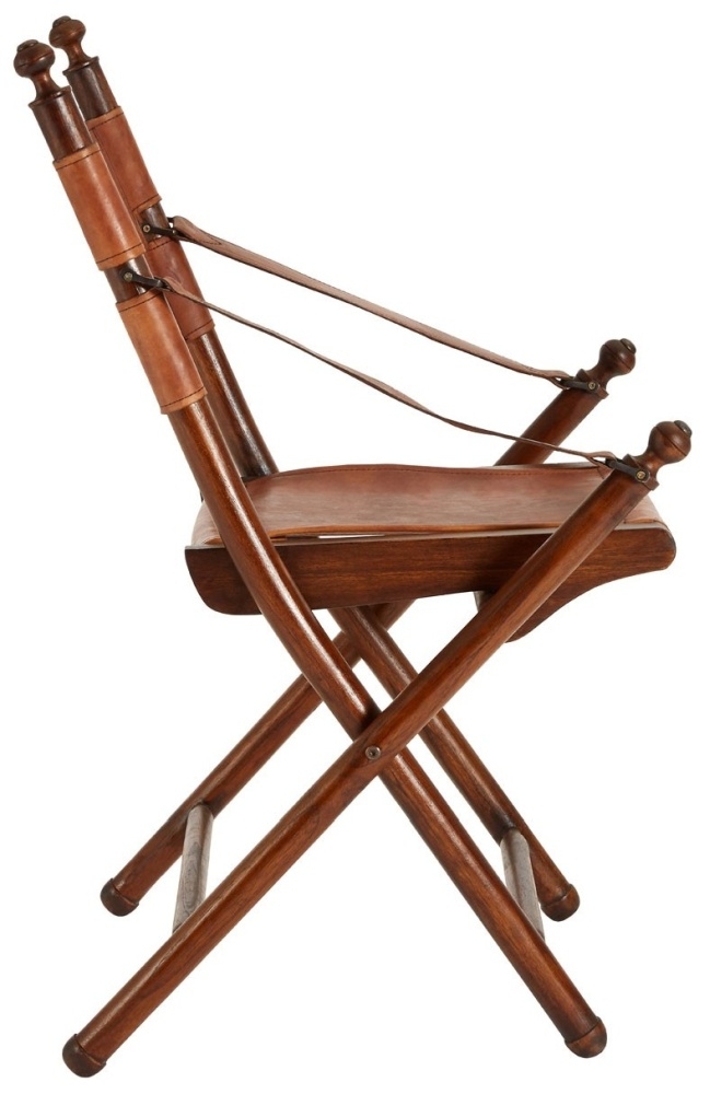 Product photograph of Arroyo Genuine Brown Leather Folding Chair from Choice Furniture Superstore.