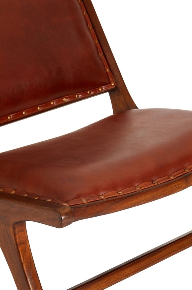 Product photograph of Arroyo Genuine Antique Brown Leather Angled Chair from Choice Furniture Superstore.