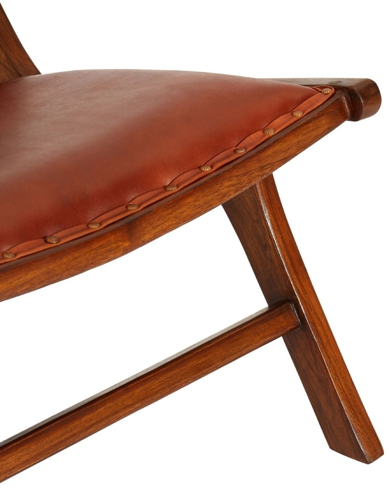 Product photograph of Arroyo Genuine Antique Brown Leather Angled Chair from Choice Furniture Superstore.