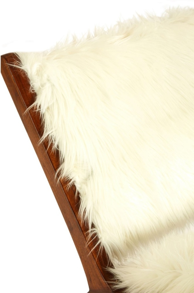 Product photograph of Arroyo White Faux Fur Angled Chair from Choice Furniture Superstore.