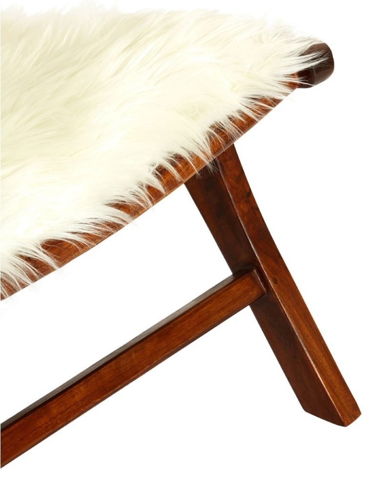 Product photograph of Arroyo White Faux Fur Angled Chair from Choice Furniture Superstore.