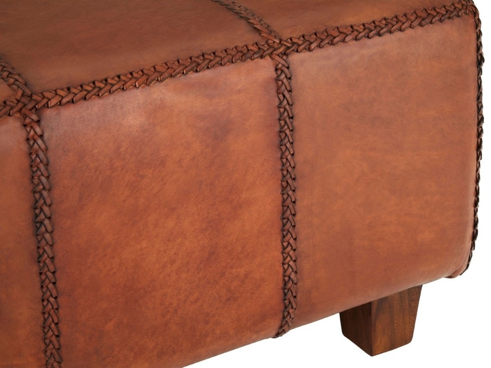 Product photograph of Arroyo Brown Leather Upholstered Bench from Choice Furniture Superstore.
