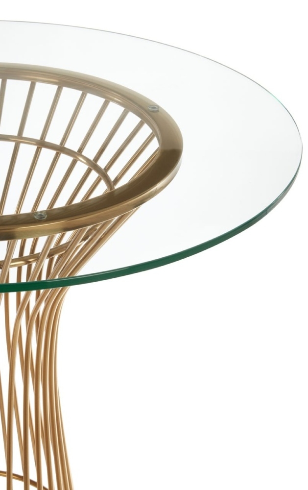Product photograph of Emporia Glass And Gold Round Dining Table - 2 Seater from Choice Furniture Superstore.