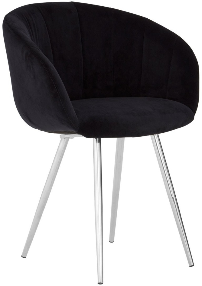 Product photograph of Emporia Black Velvet Dining Chair from Choice Furniture Superstore.