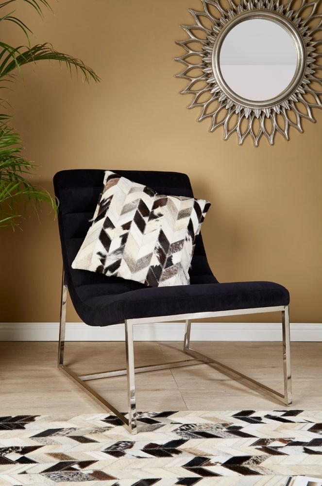 Product photograph of Emporia Black Velvet Curved Cocktail Chair from Choice Furniture Superstore.