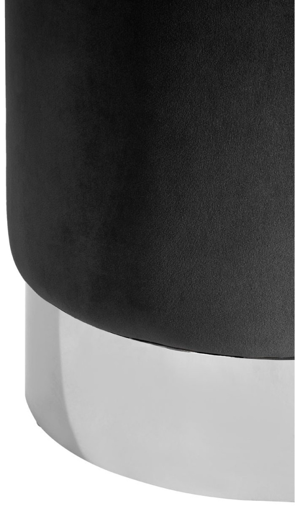 Product photograph of Emporia Black Velvet Fabric Round Stool from Choice Furniture Superstore.