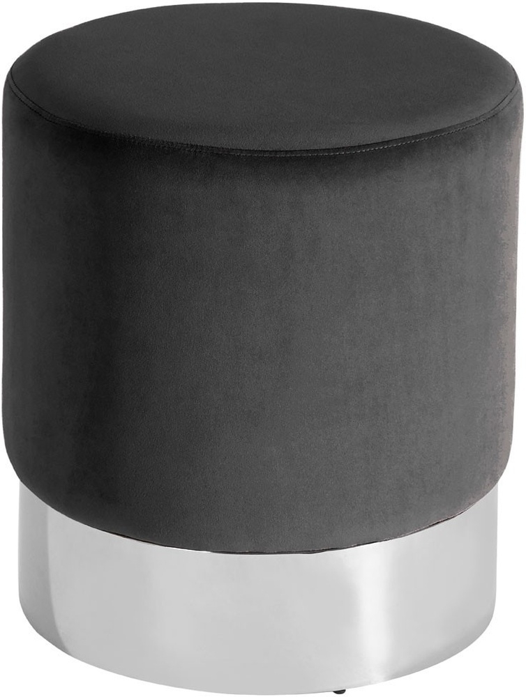 Product photograph of Emporia Black Velvet Fabric Round Stool from Choice Furniture Superstore.