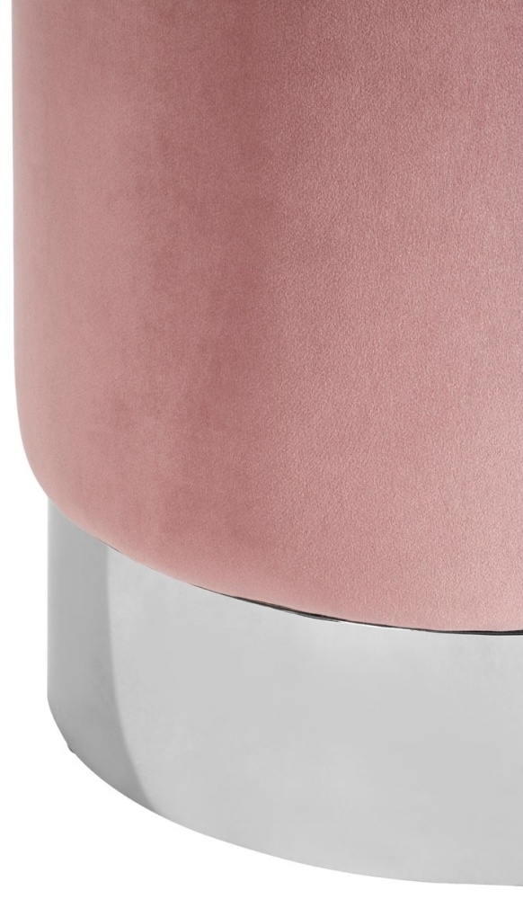 Product photograph of Emporia Pink Velvet Round Stool from Choice Furniture Superstore.