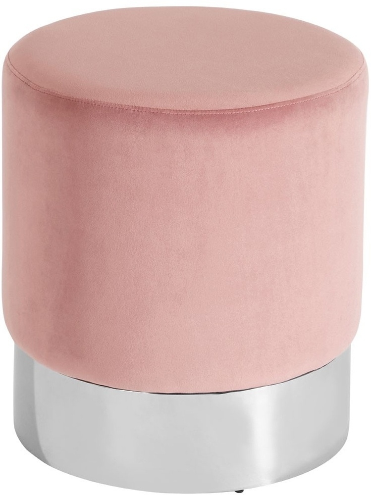 Product photograph of Emporia Pink Velvet Round Stool from Choice Furniture Superstore.