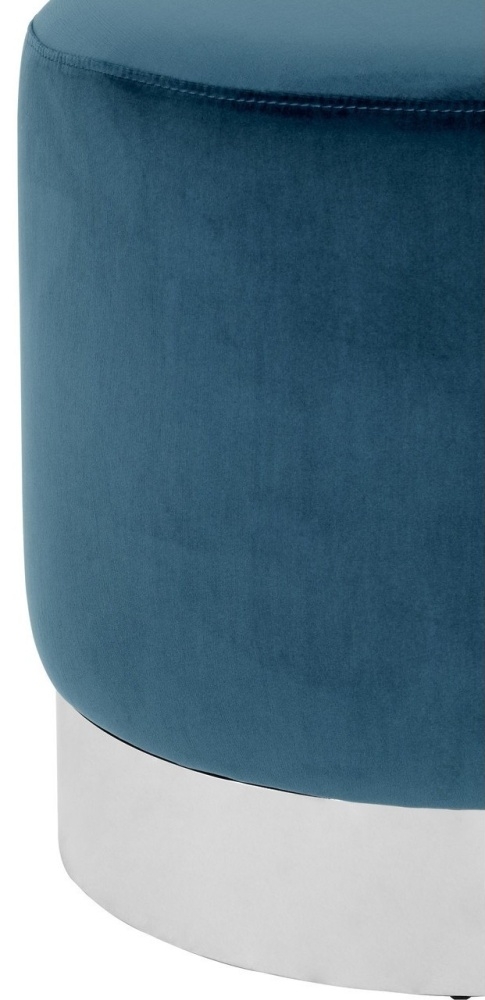 Product photograph of Emporia Teal Velvet Round Stool from Choice Furniture Superstore.