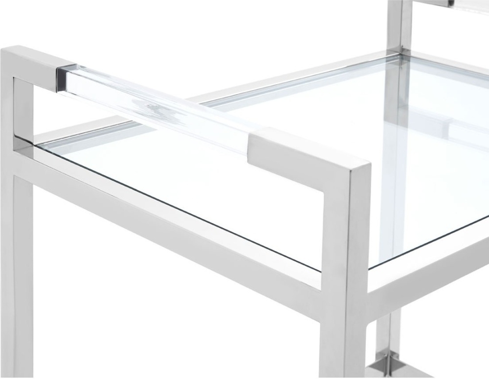 Product photograph of Emporia Glass And Chrome 2 Tiers Butler Trolley from Choice Furniture Superstore.