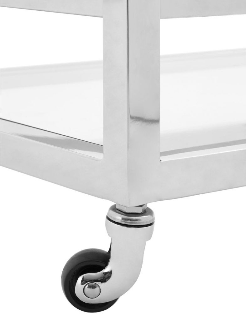 Product photograph of Emporia Glass And Chrome 2 Tiers Butler Trolley from Choice Furniture Superstore.