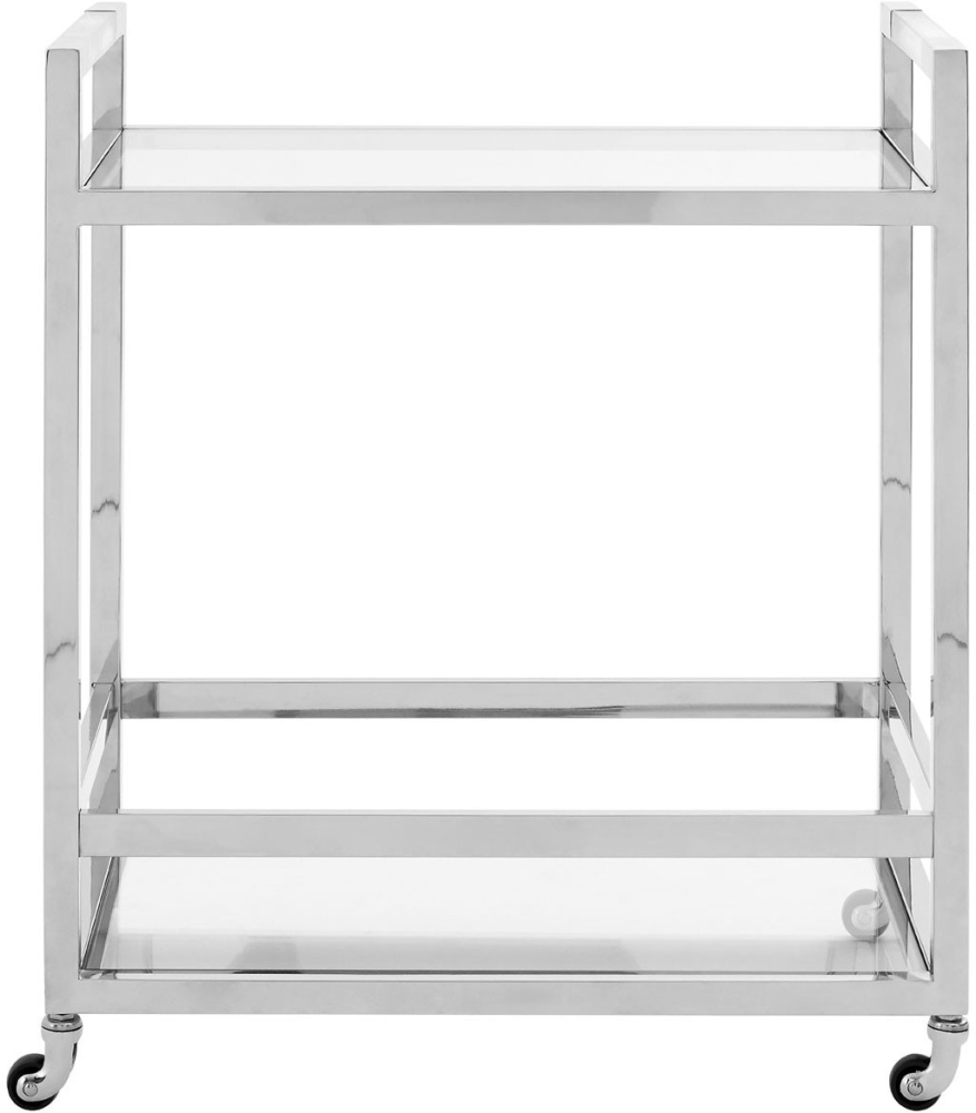 Product photograph of Emporia Glass And Chrome 2 Tiers Butler Trolley from Choice Furniture Superstore.
