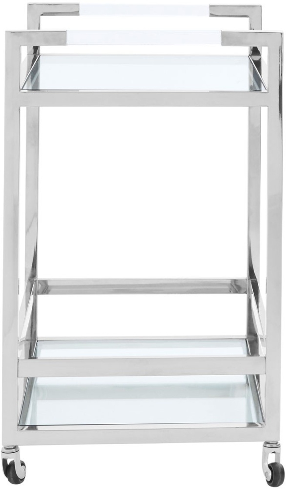 Product photograph of Emporia Glass And Chrome 2 Tiers Butler Trolley from Choice Furniture Superstore.