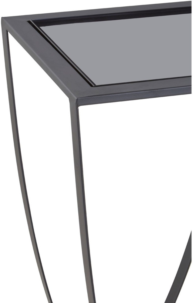 Product photograph of Bellwood Side Table With Grey Glass Top from Choice Furniture Superstore.