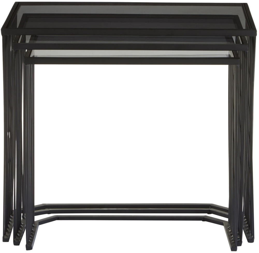 Product photograph of Bellwood Black Side Tables Set Of 3 from Choice Furniture Superstore.