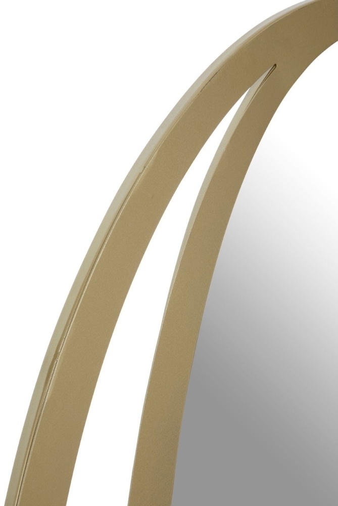 Product photograph of Bellwood Gold Double Ring Design Oval Wall Mirror from Choice Furniture Superstore.