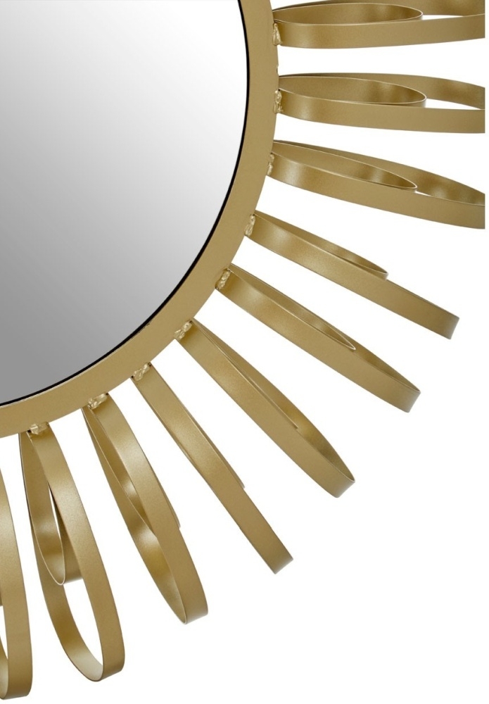 Product photograph of Bellwood Gold Multi Ring Design Round Wall Mirror from Choice Furniture Superstore.