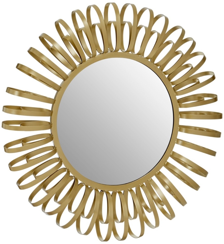 Product photograph of Bellwood Gold Multi Ring Design Round Wall Mirror from Choice Furniture Superstore.