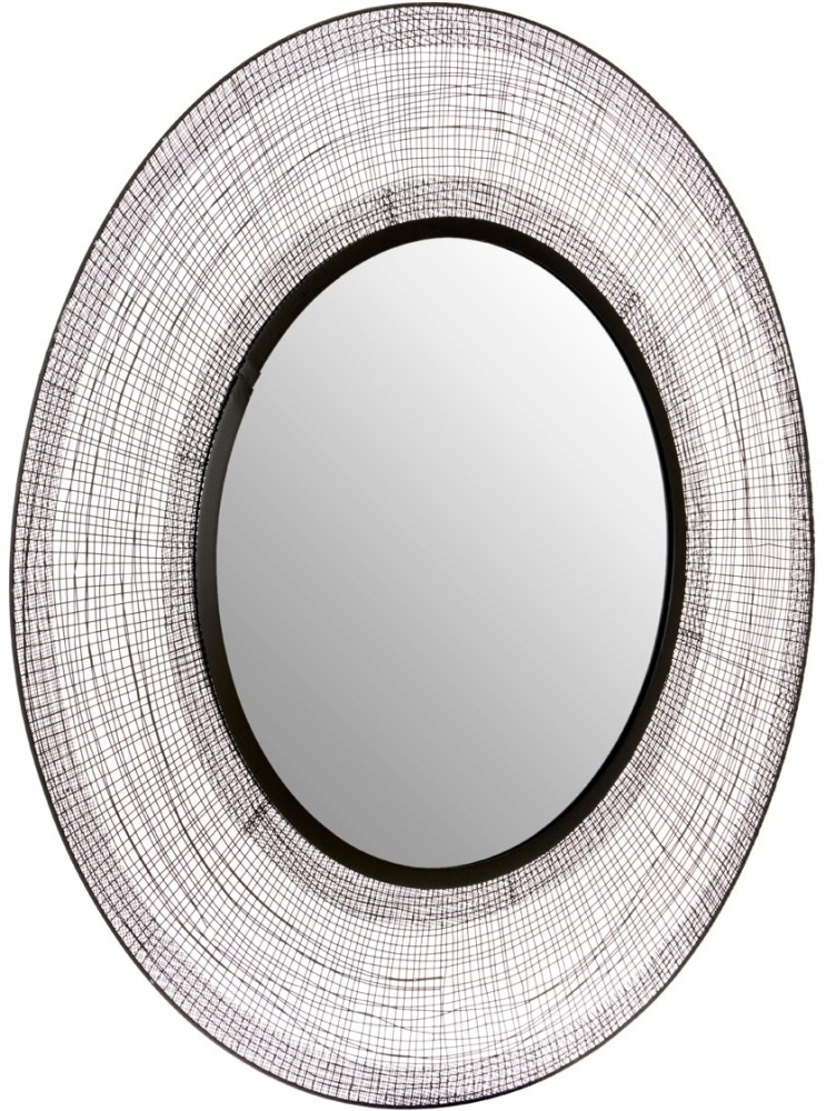 Product photograph of Bellwood Black Circular Wall Mirror from Choice Furniture Superstore.