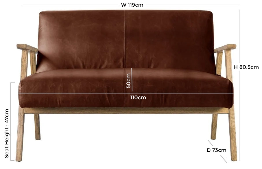 Product photograph of Neyland 2 Seater Sofa - Comes In Vintage Brown Leather And Natural Linen Fabric Options from Choice Furniture Superstore.