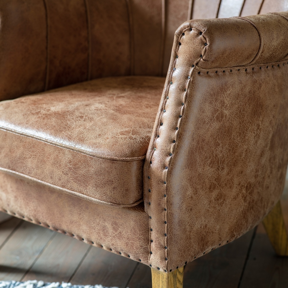 Product photograph of Doncaster Brown Leather Armchair from Choice Furniture Superstore.